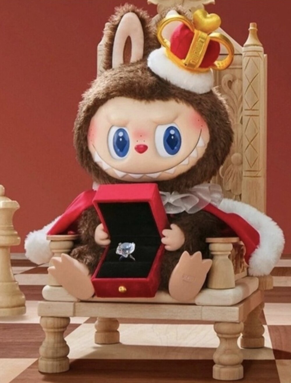 Pop Mart Labubu The Monsters Let's Checkmate Plush King New In Box - Picture 2 of 5